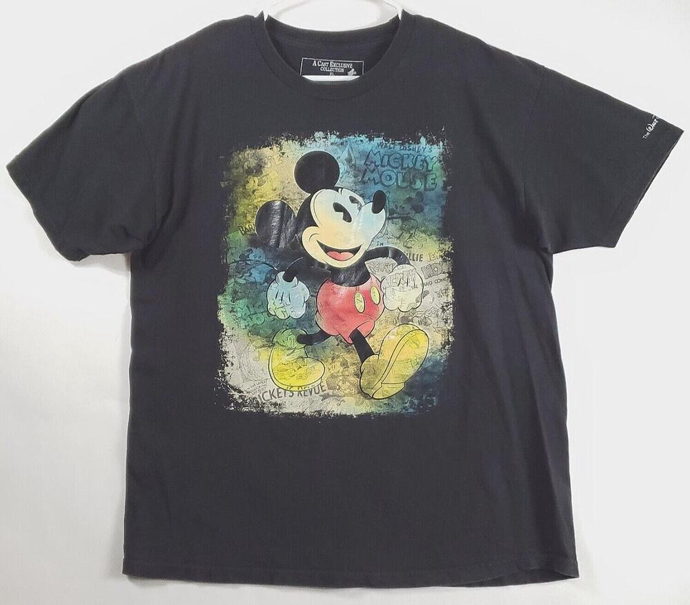 Walt Disney T-Shirt Mens XL Black Cast Exclusive Collection Mickey Mouse